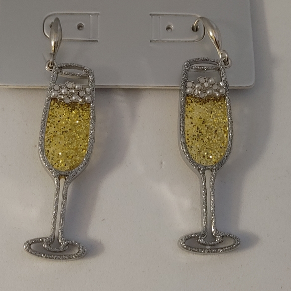 Sugarfix by Baublebar Champagne Let's Get Fizzical Drop Earrings Gold - Picture 3 of 5